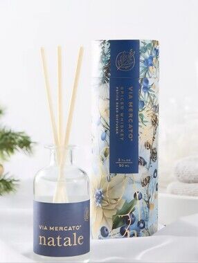 Via Mercato Natale Collection Spiced Whiskey Mini Reed Diffuser